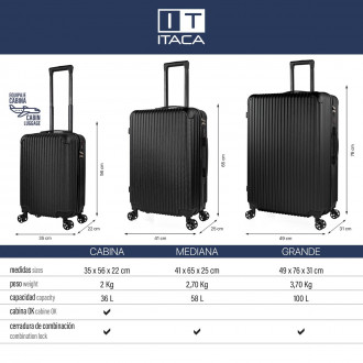 Medium rigid/soft suitcases with a capacity of L