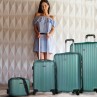 Medium Sevron rigid suitcases with capacity of 68 L