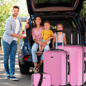 Medium Sevron rigid suitcases with L capacity