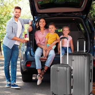Set di 2/3 valigie (Cabina, Media e Grande) Sevron rigida con capacità di 104 L
