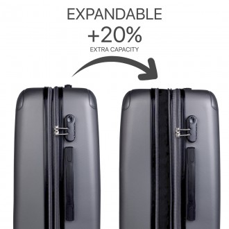 Set di 2/3 valigie (Cabina, Media e Grande) Sevron rigida con capacità di 104 L