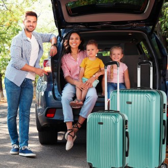 Set di 2/3 valigie (Cabina, Media e Grande) Sevron rigida con capacità di 104 L
