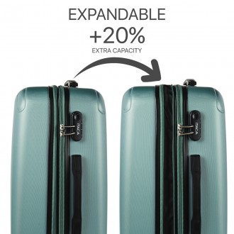 Set di 2/3 valigie (Cabina, Media e Grande) Sevron rigida con capacità di 104 L