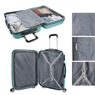 Set mit 2/3 Koffern (Kabine, Medium und Large) Sevron starr mit einem Fassungsvermögen von 104 L