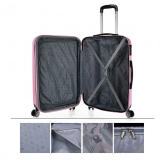 Set di 2/3 valigie (Cabina, Media e Grande) Sevron rigida con capacità di 104 L