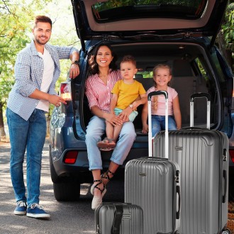 Set di 2/3 valigie (Cabina, Media e Grande) Sevron rigida con capacità di L