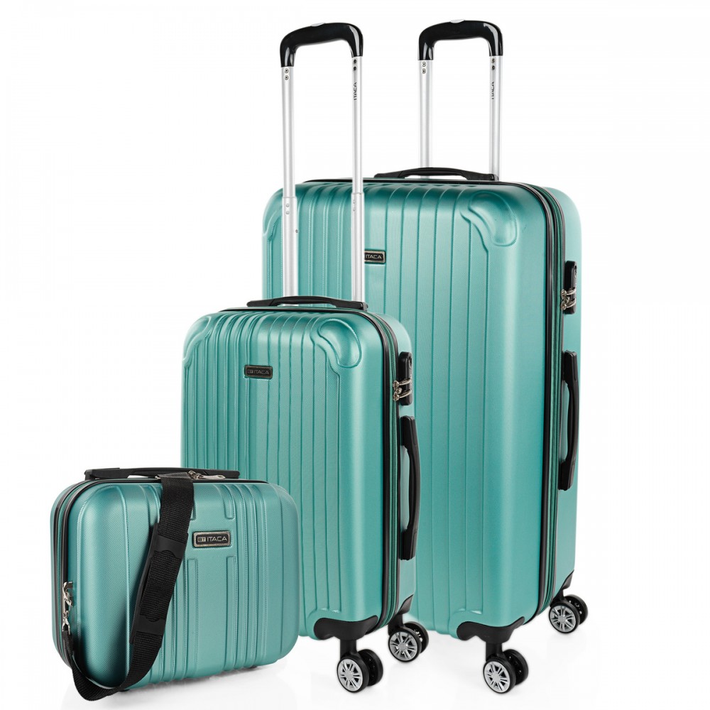 Set di 2/3 valigie (Cabina, Media e Grande) Sevron rigida con capacità di L