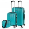 Lot de 2/3 valises (Cabine, Medium et Large) Sevron rigide avec une capacité de L