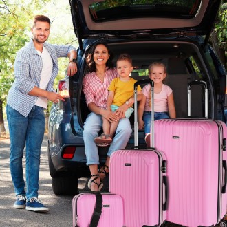 Lot de 2/3 valises (Cabine, Medium et Large) Sevron rigide avec une capacité de L