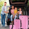 Lot de 2/3 valises (Cabine, Medium et Large) Sevron rigide avec une capacité de L