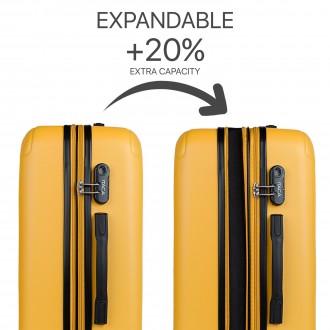 Conjunto de 2/3 malas (Cabine, Médio e Grande) Sevron rígido com capacidade de L