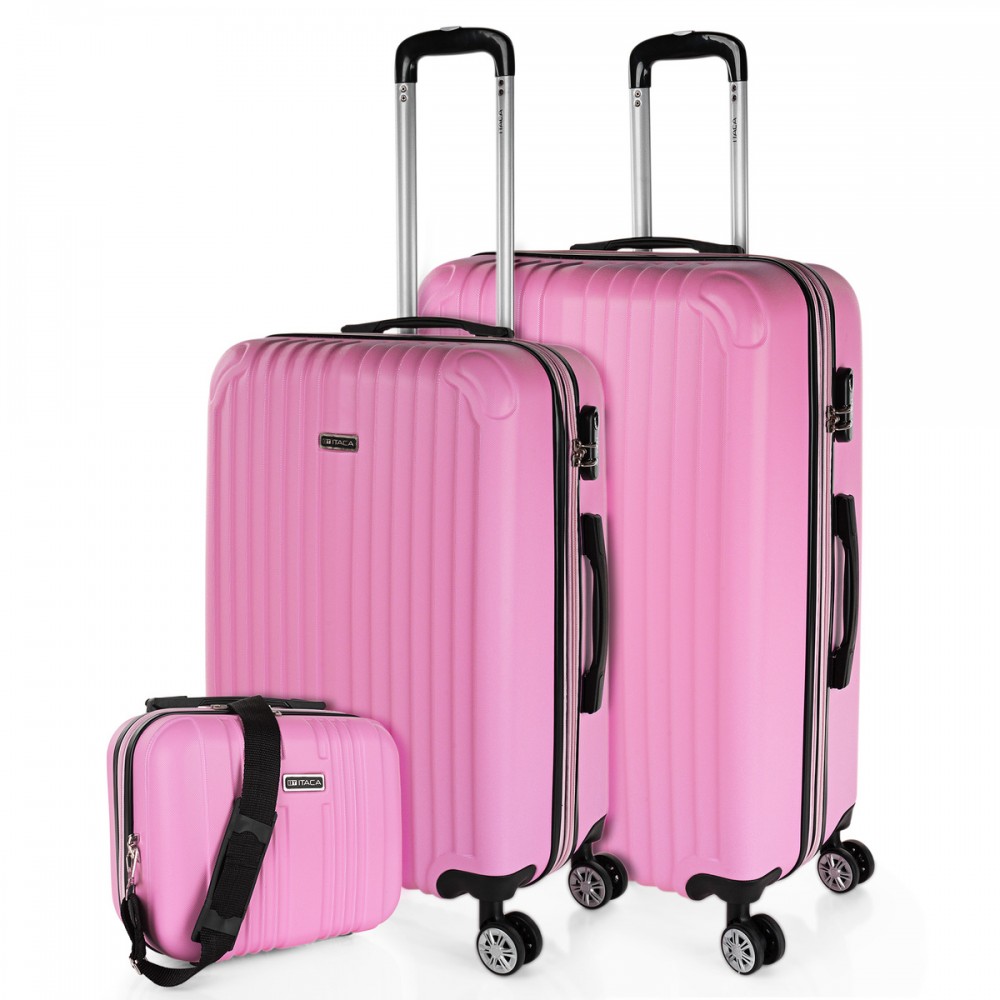 Medium Sevron rigid suitcases with L capacity
