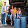 Medium Sevron rigid suitcases with capacity of 68 L