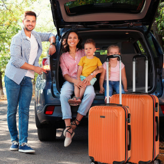 Medium Sevron rigid suitcases with capacity of 68 L