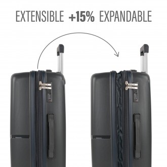 Medium hard/soft suitcases with a capacity of L