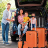 Medium Sevron rigid suitcases with capacity of 68 L