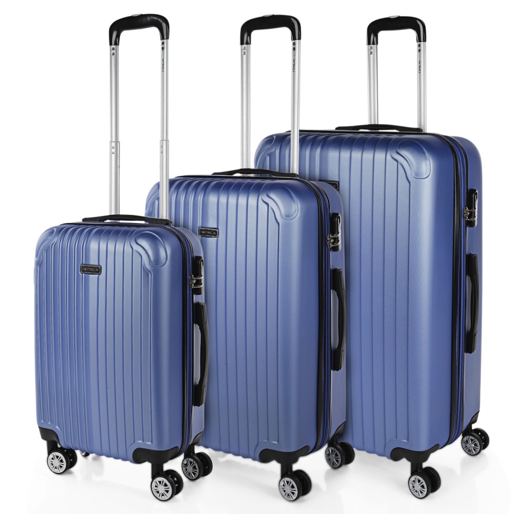 Medium Sevron rigid suitcases with L capacity