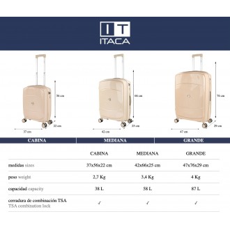 Juego De 2/3 Maletas (Cabina, Mediana Y Grande) Moscu  Rigida/Blanda Con Capacidad De 87 L