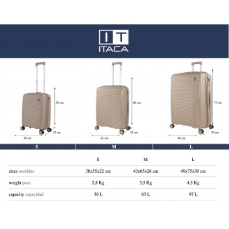 Medium rigid/soft suitcases with a capacity of L