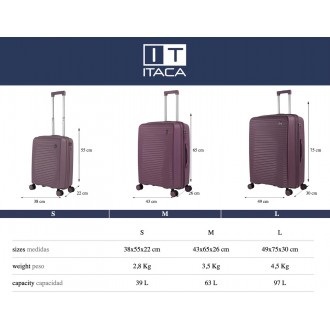 Set di 2/3 valigie (Cabin, Medium e Large) Murray rigide/morbide con capacità di 97 L.