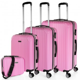 Medium Sevron rigid suitcases with capacity of 68 L