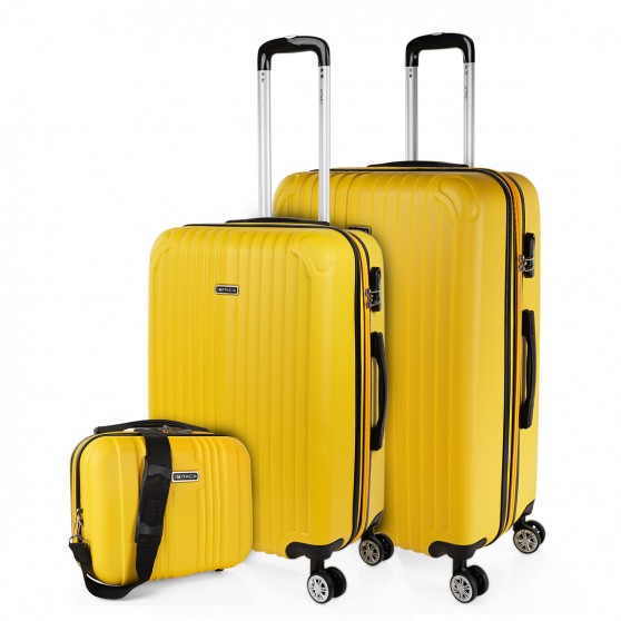 Medium Sevron rigid suitcases with L capacity