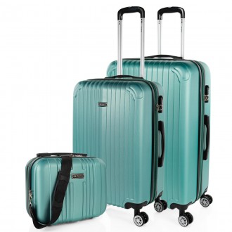 Medium Sevron rigid suitcases with L capacity