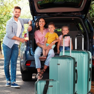 Medium Sevron rigid suitcases with L capacity