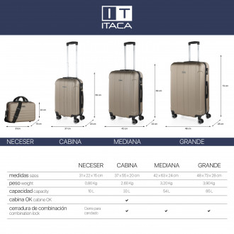 Havel rigid medium suitcases with L capacity