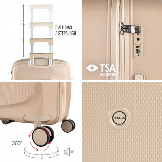 Lot de 2/3 valises (cabine, moyenne et grande) Moscou rigide/souple avec une capacité de 87 L