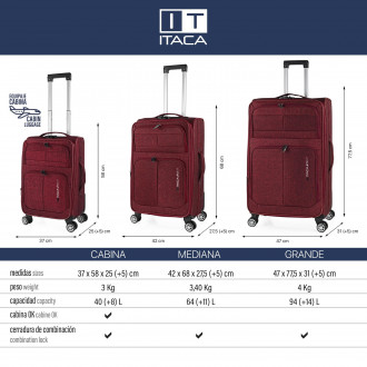 Set di valigie Itaca Hagen 50/60/70Cm